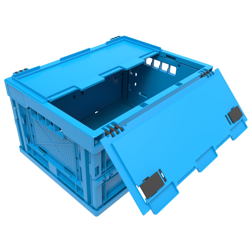 Euronorm-Eurobox premium, met scharnierdeksel, 21 liter, gentiaanblauw Product afbeelding: Euronorm-Eurobox premium, met scharnierdeksel, 21 liter, gentiaanblauw