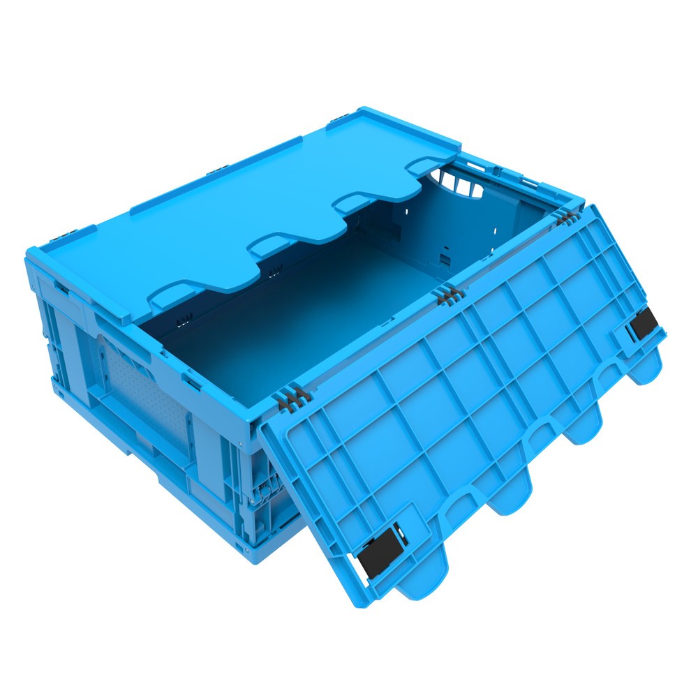 Productafbeelding nr. 1: Euronorm-vouwbak Premium, met scharnierdeksel, 42 liter, blauw