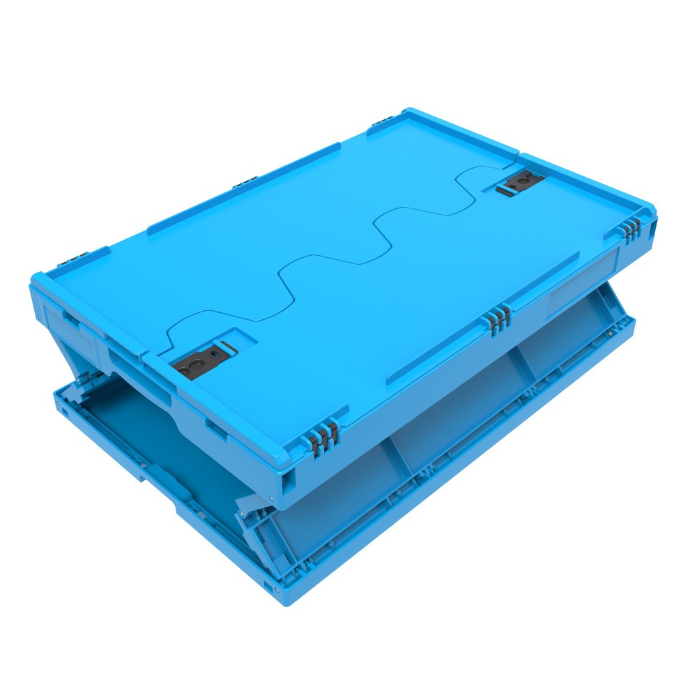 Productafbeelding nr. 2: Euronorm-vouwbak Premium, met scharnierdeksel, 42 liter, blauw