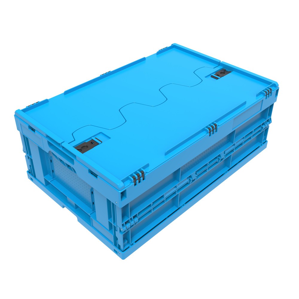 Productafbeelding nr. 3: Euronorm-vouwbak Premium, met scharnierdeksel, 42 liter, blauw