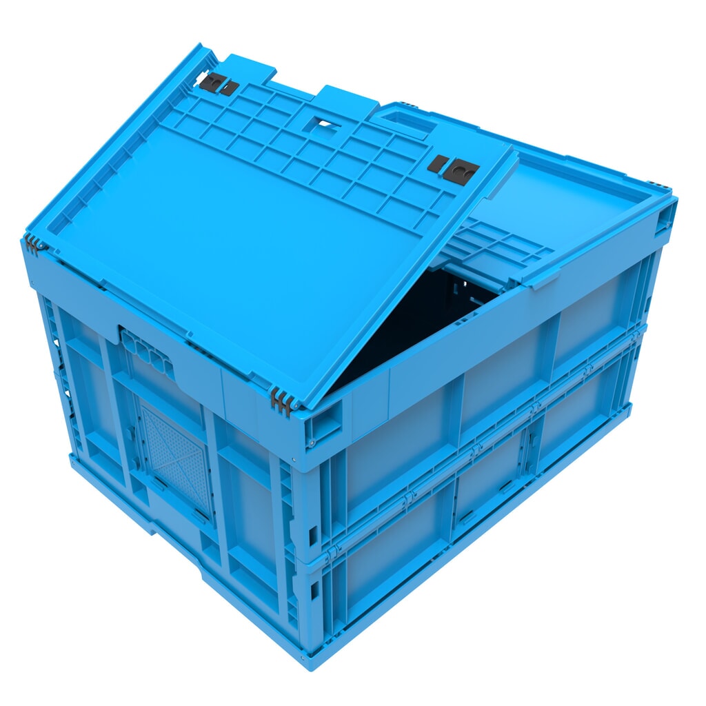 Product afbeelding: Euronorm-Eurobox premium, met scharnierdeksel, 165 liter, gentiaanblauw