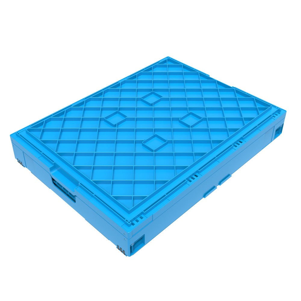 Productafbeelding nr. 2: Euronorm-vouwbak Premium, met scharnierdeksel, 165 liter, blauw