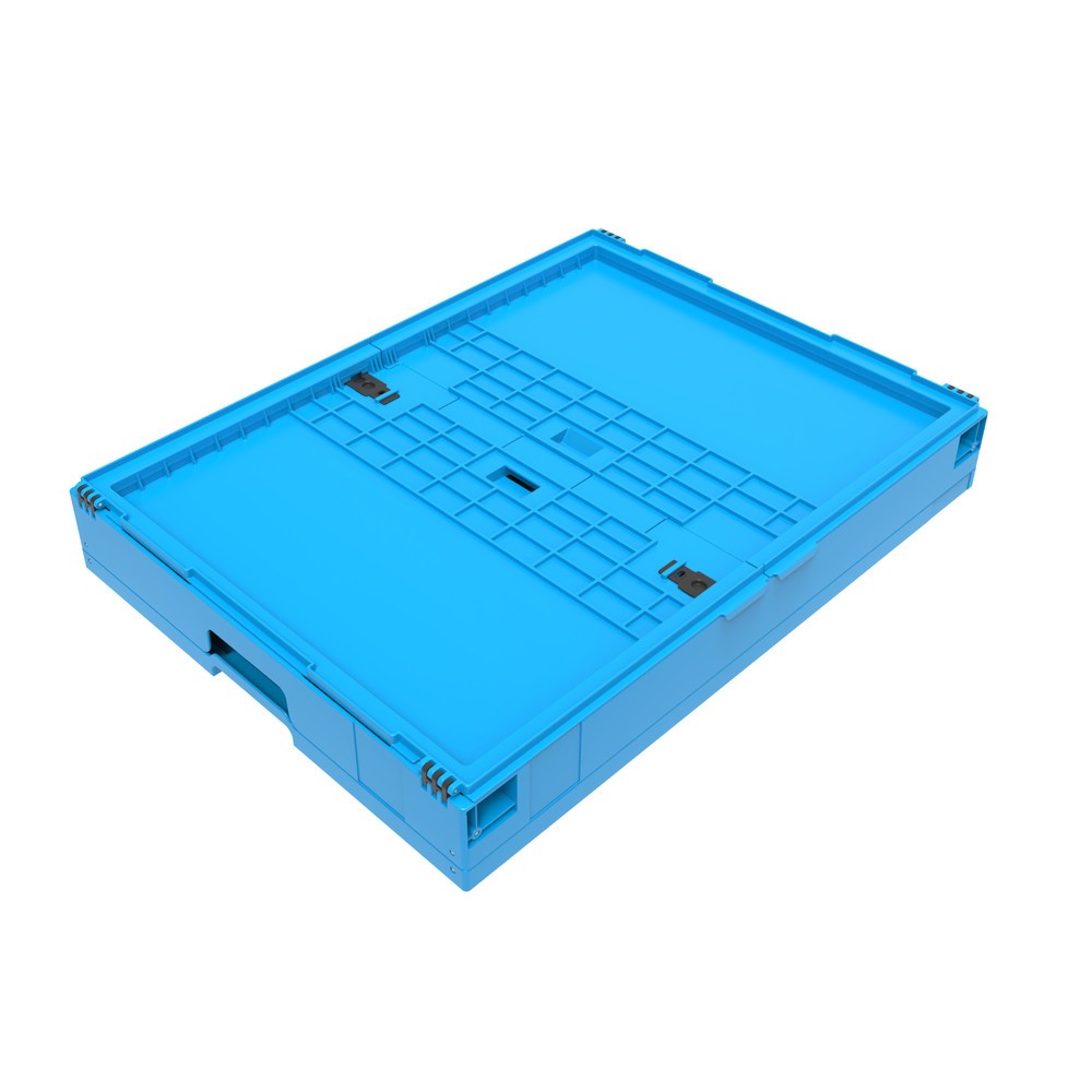 Productafbeelding nr. 3: Euronorm-vouwbak Premium, met scharnierdeksel, 165 liter, blauw