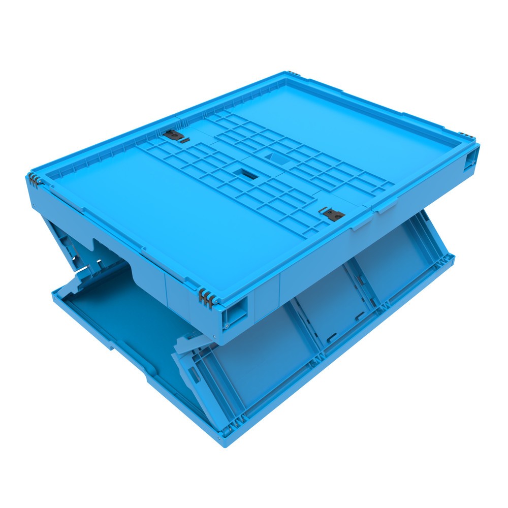 Productafbeelding nr. 4: Euronorm-vouwbak Premium, met scharnierdeksel, 165 liter, blauw