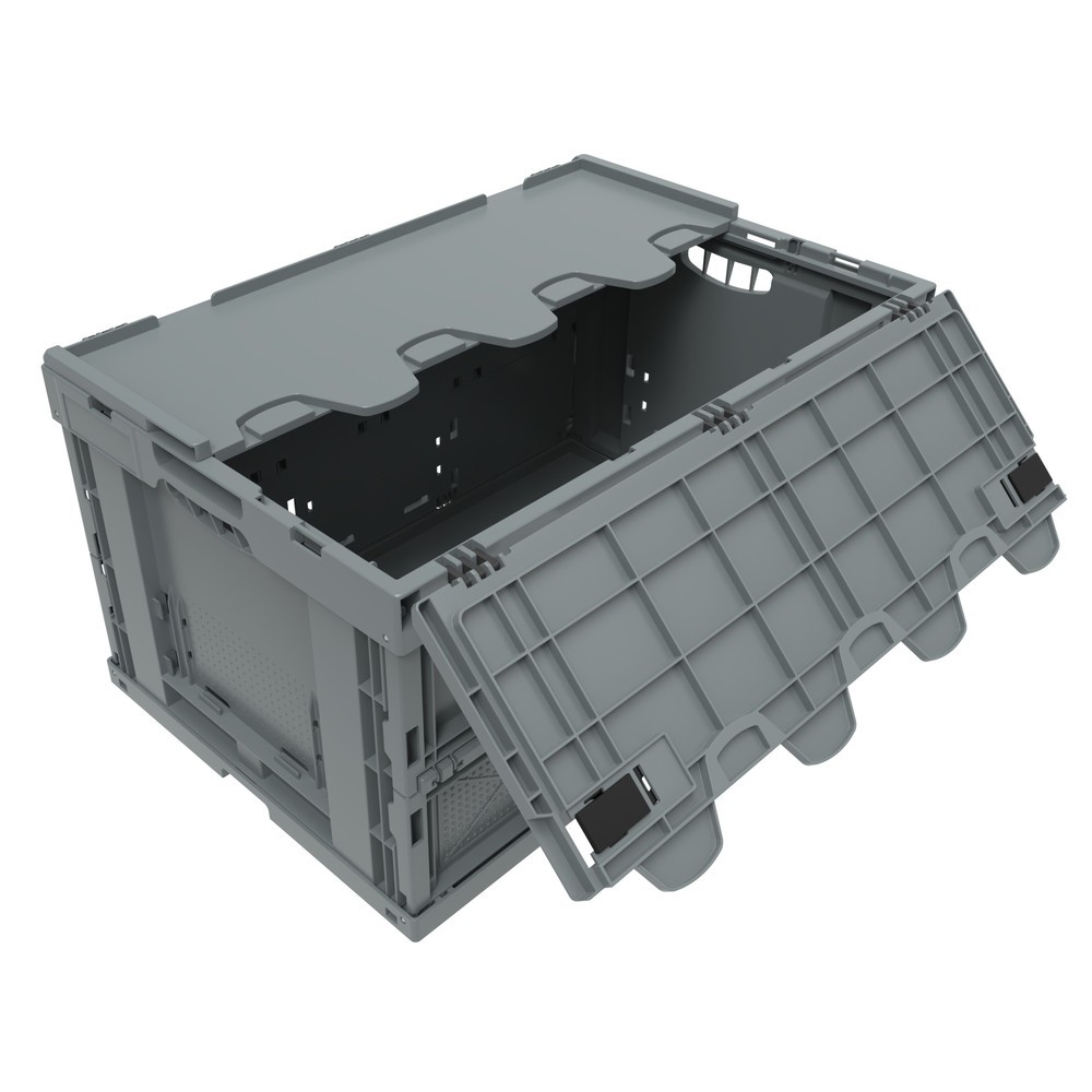 Productafbeelding nr. 1: Euronorm-Eurobox premium, met scharnierdeksel, 60 liter, mgrijs