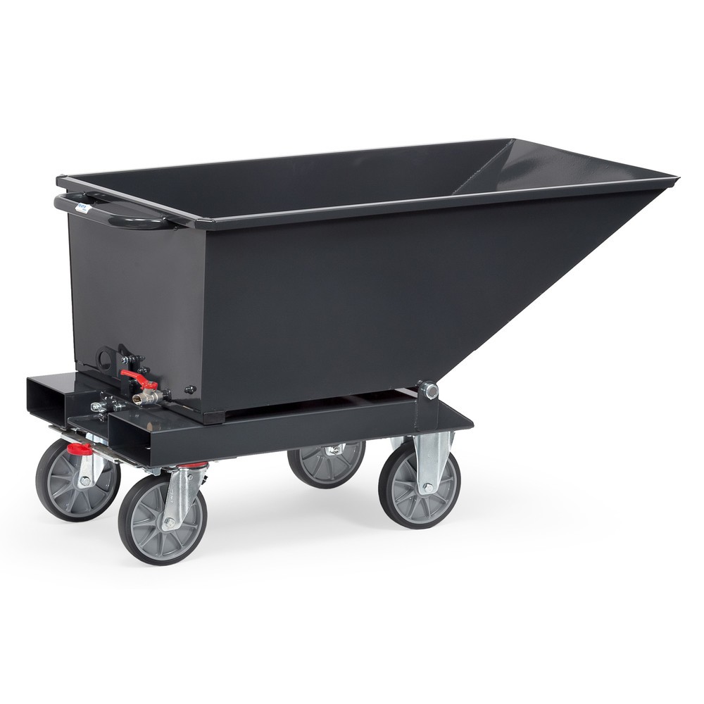 Productafbeelding nr. 2: fetra® kiepbak met aftapkraan, volume 0,25 m³, RAL 7016 antracietgrijs