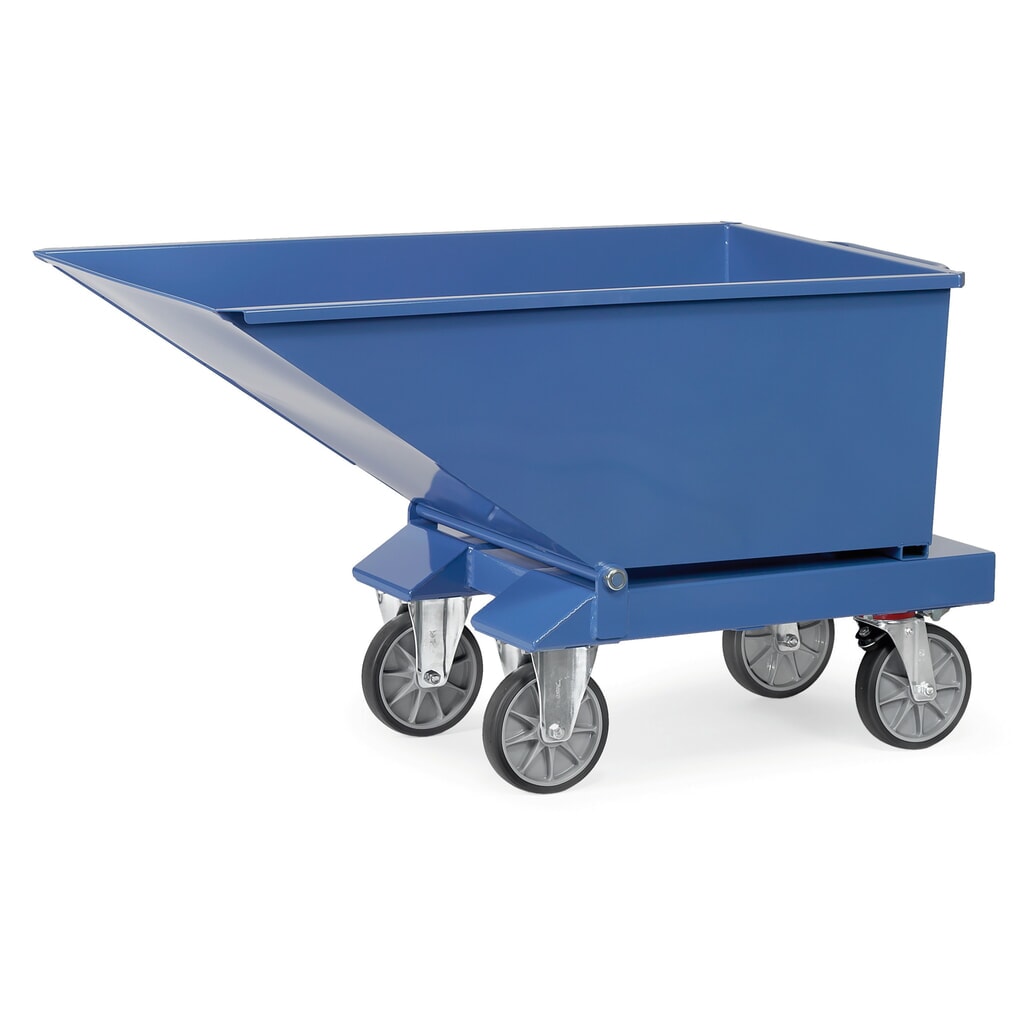 Kiepbak met wielen fetra®, inhoud 0,25 m³, blauw Productafbeelding nr. 1: Kiepbak met wielen fetra®, inhoud 0,25 m³, blauw