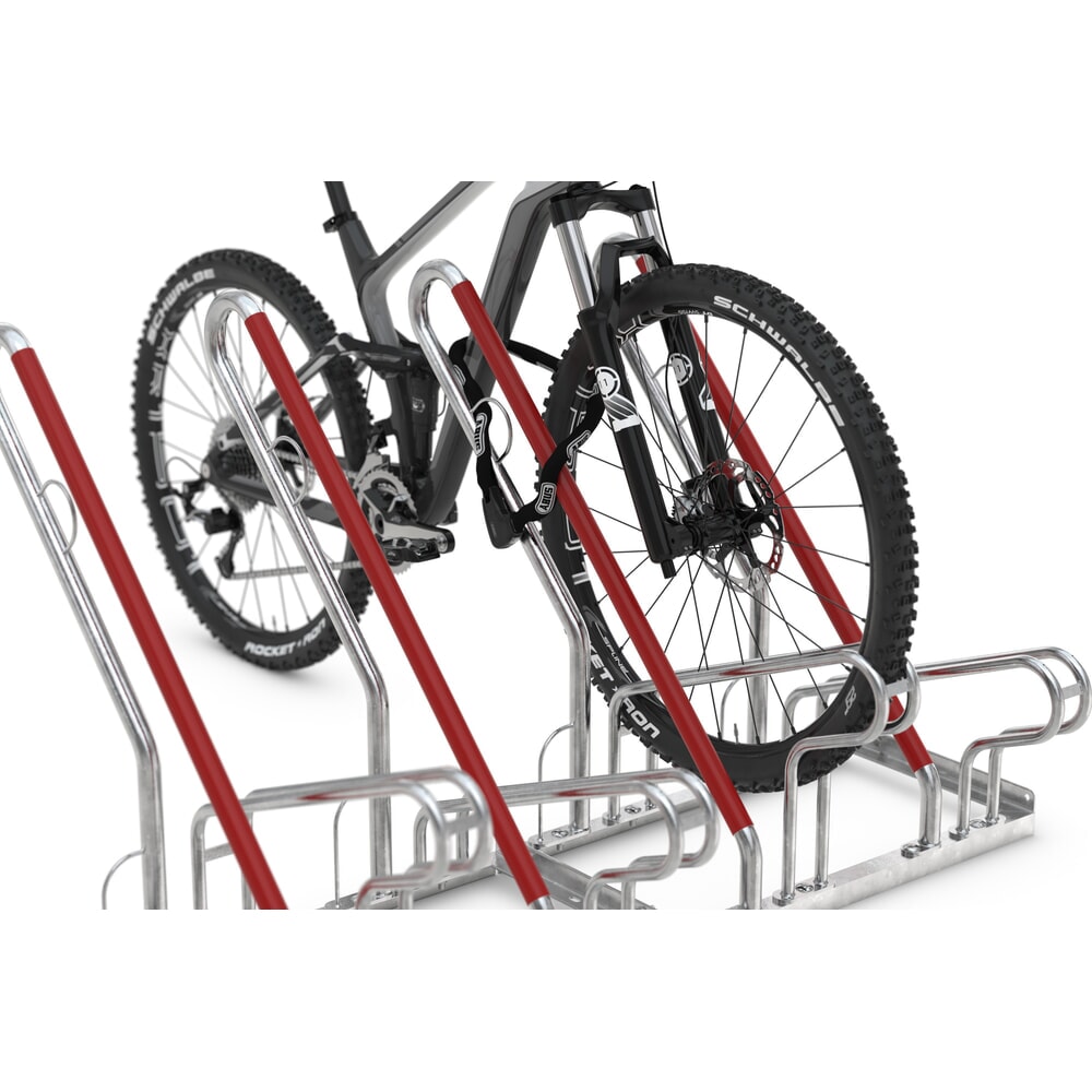 Productafbeelding nr. 4: Fietsenrek met parkeerbeugel, 1-zijdige wielinzet, 2 parkeerplaatsen, wielafstand 350 mm