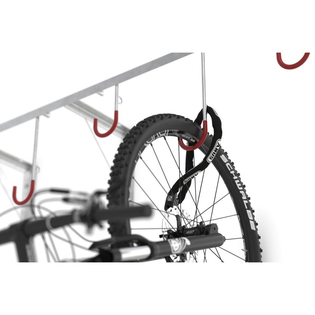 Fietsophangrek, 3 plaatsen, plafondmontage Productafbeelding nr. 3: Fietsophangrek, 3 plaatsen, plafondmontage