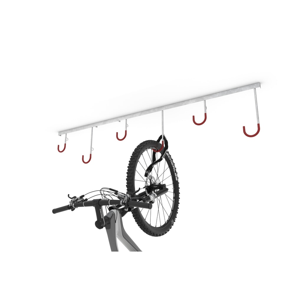 Fietsophangrek, 4 plaatsen, wandmontage Productafbeelding nr. 2: Fietsophangrek, 4 plaatsen, wandmontage