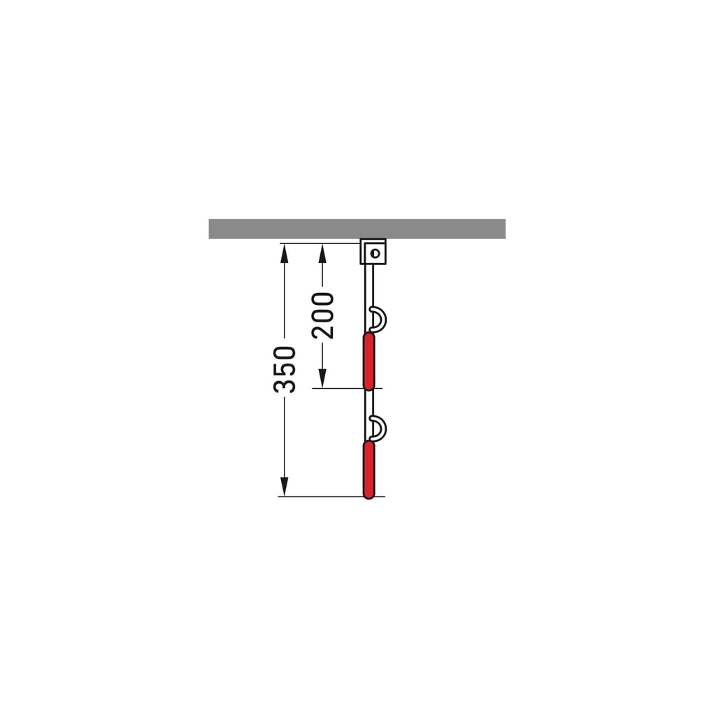 Fietsophangrek, 4 plaatsen, wandmontage Productafbeelding nr. 6: Fietsophangrek, 4 plaatsen, wandmontage