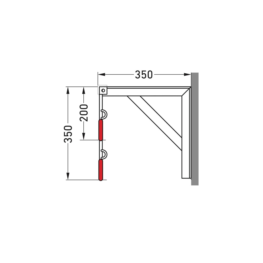 Productafbeelding nr. 6: Fietsophangrek, 2 plaatsen, plafondmontage