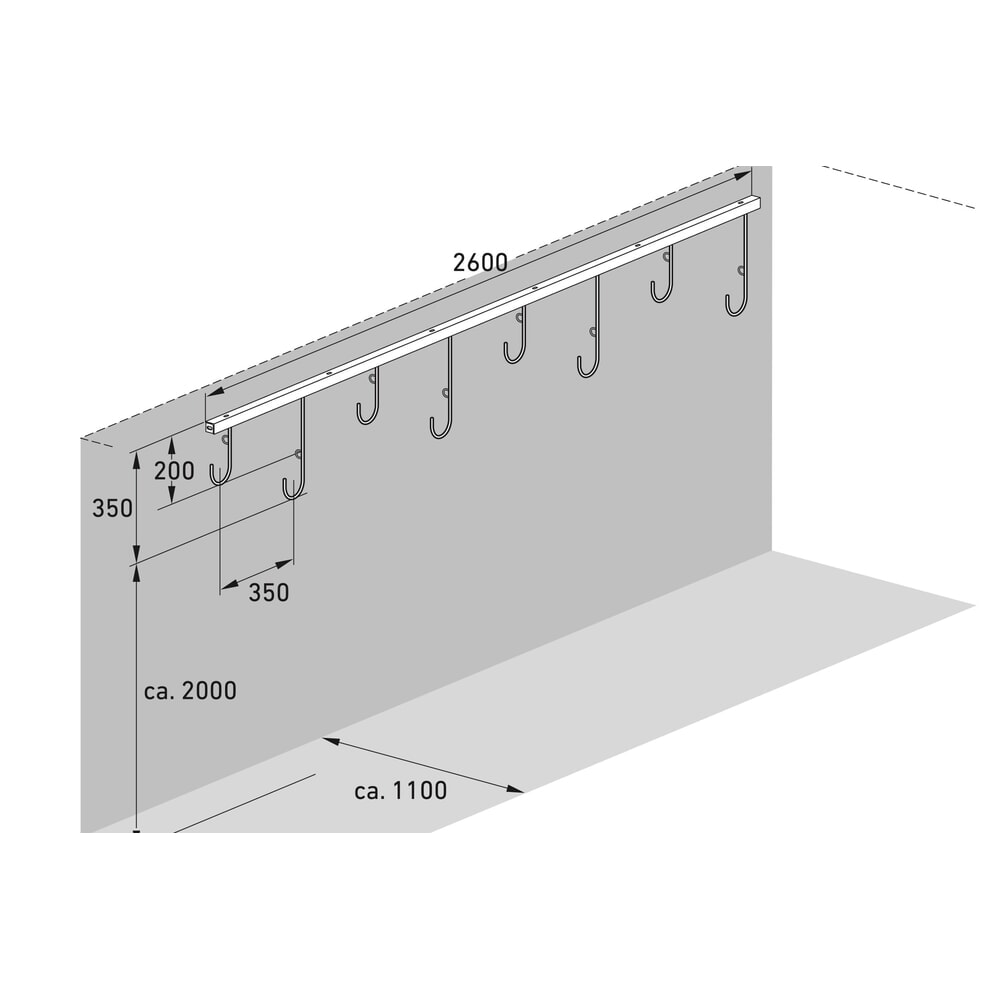 Productafbeelding nr. 7: Fietsophangrek, 8 plaatsen, wandmontage