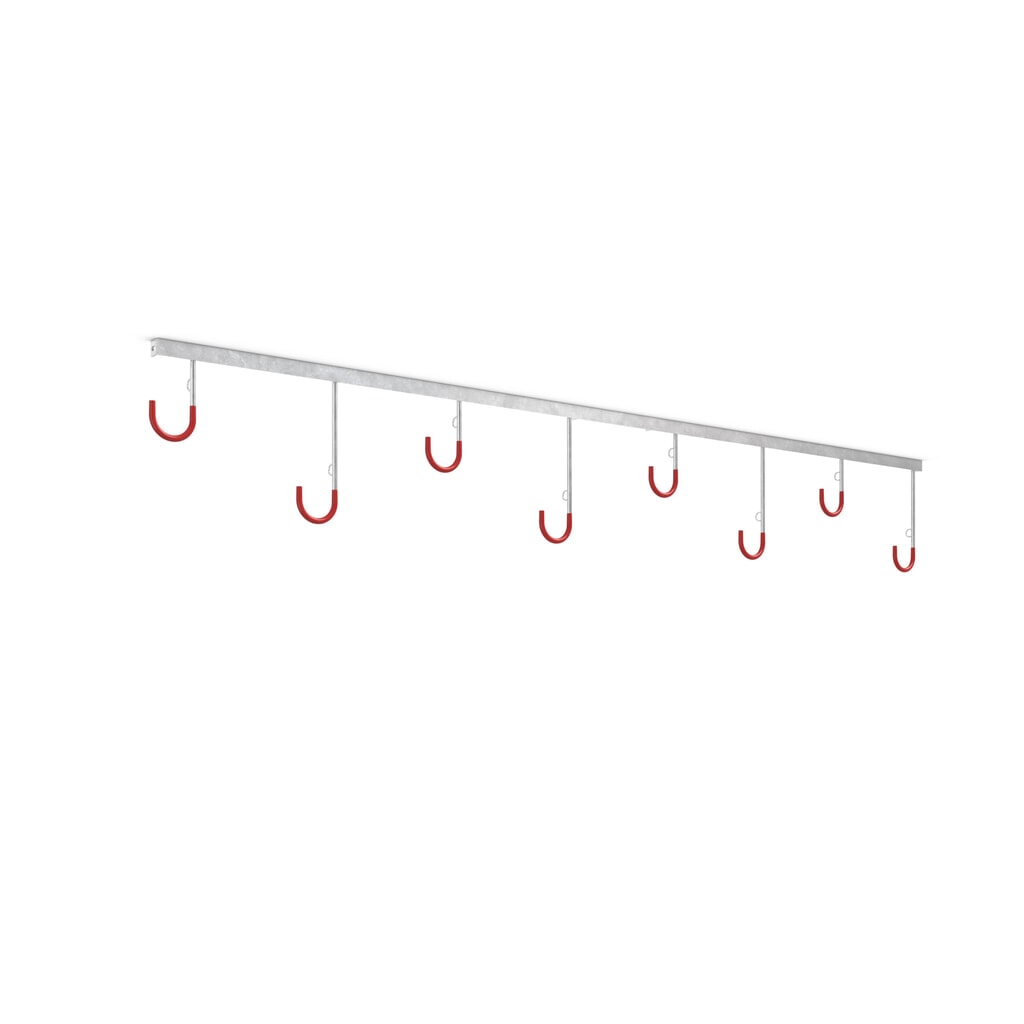 Product afbeelding: Fietsophangrek, 8 plaatsen, wandmontage