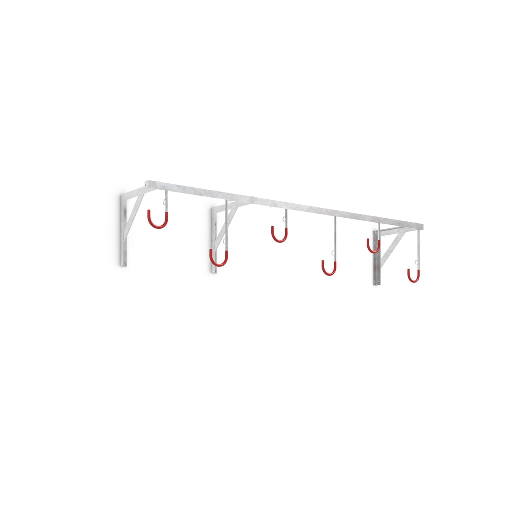 Fietsophangrek, 6 plaatsen, plafondmontage Product afbeelding: Fietsophangrek, 6 plaatsen, plafondmontage