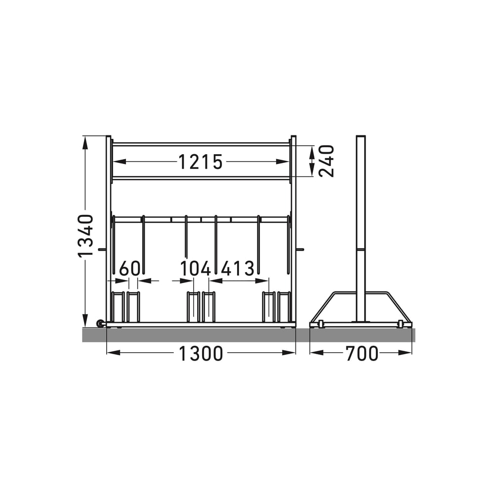 Productafbeelding nr. 3: Fietsenrek met reclamevlak, buizenstaal, 1315x1300x700 mm