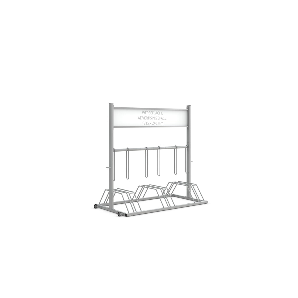 Product afbeelding: Fietsenrek met reclamevlak, buizenstaal, 1315x1300x700 mm