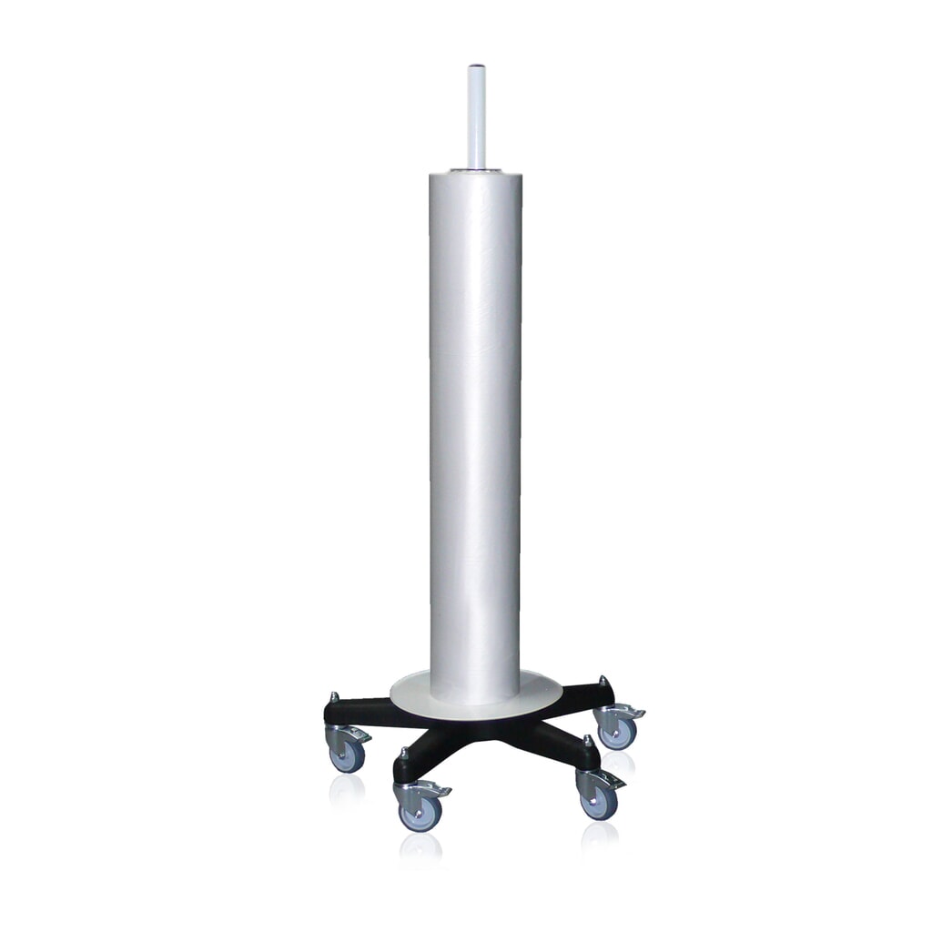 Foliedispenser voor geperforeerd afdekfolie tot 1.600 mm breed, max. rolgewicht 50 kg Product afbeelding: Foliedispenser voor geperforeerd afdekfolie tot 1.600 mm breed, max. rolgewicht 50 kg