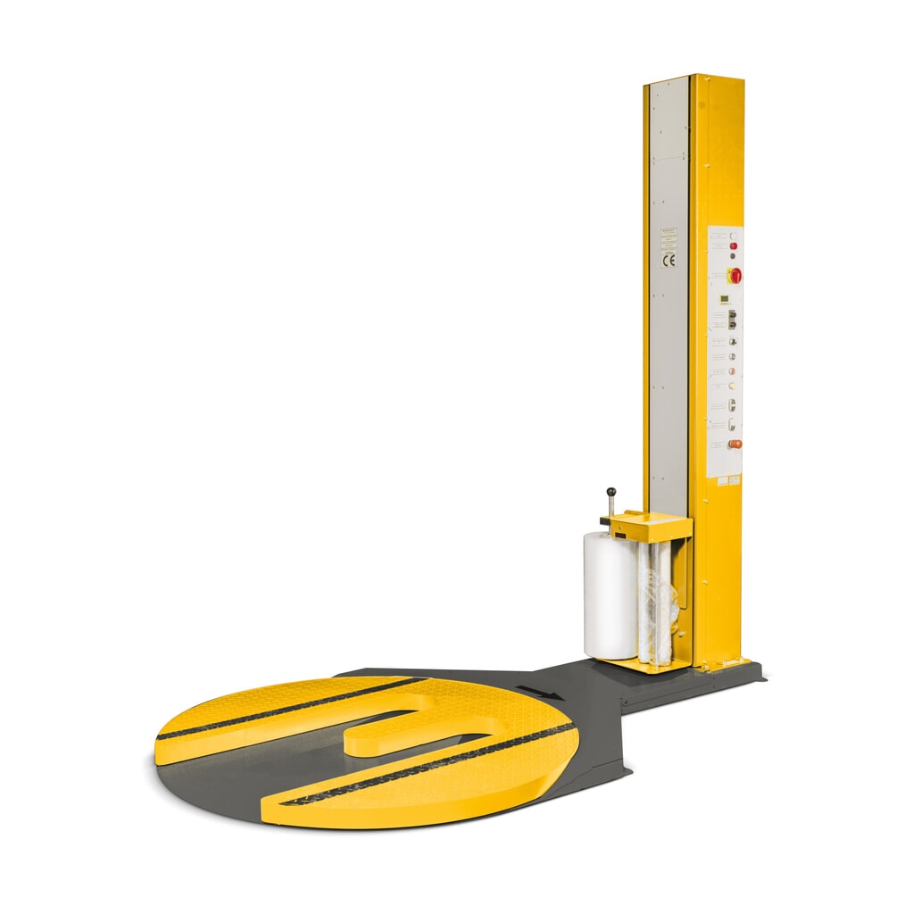 Topkwaliteit Palletwikkelmachines , open draaiplateau, Ø 1.500 mm, draaitafelaandrijving traploos instelbaar Product afbeelding: Topkwaliteit Palletwikkelmachines , open draaiplateau, Ø 1.500 mm, draaitafelaandrijving traploos instelbaar