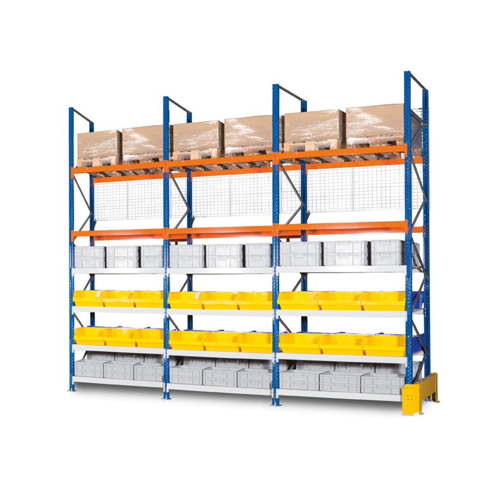 Product afbeelding: Gaasachterwand voor grootvak- en palletstelling ManOrga, BE, hxb 2.000 x 2.000 mm