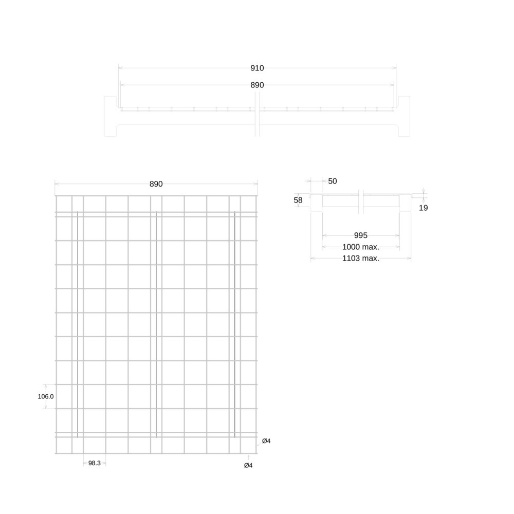 Productafbeelding nr. 14: Gaaslegborden Steinbock® voor palletstellingen, draagvermogen per plaats 250 kg, 24 stuks/VE