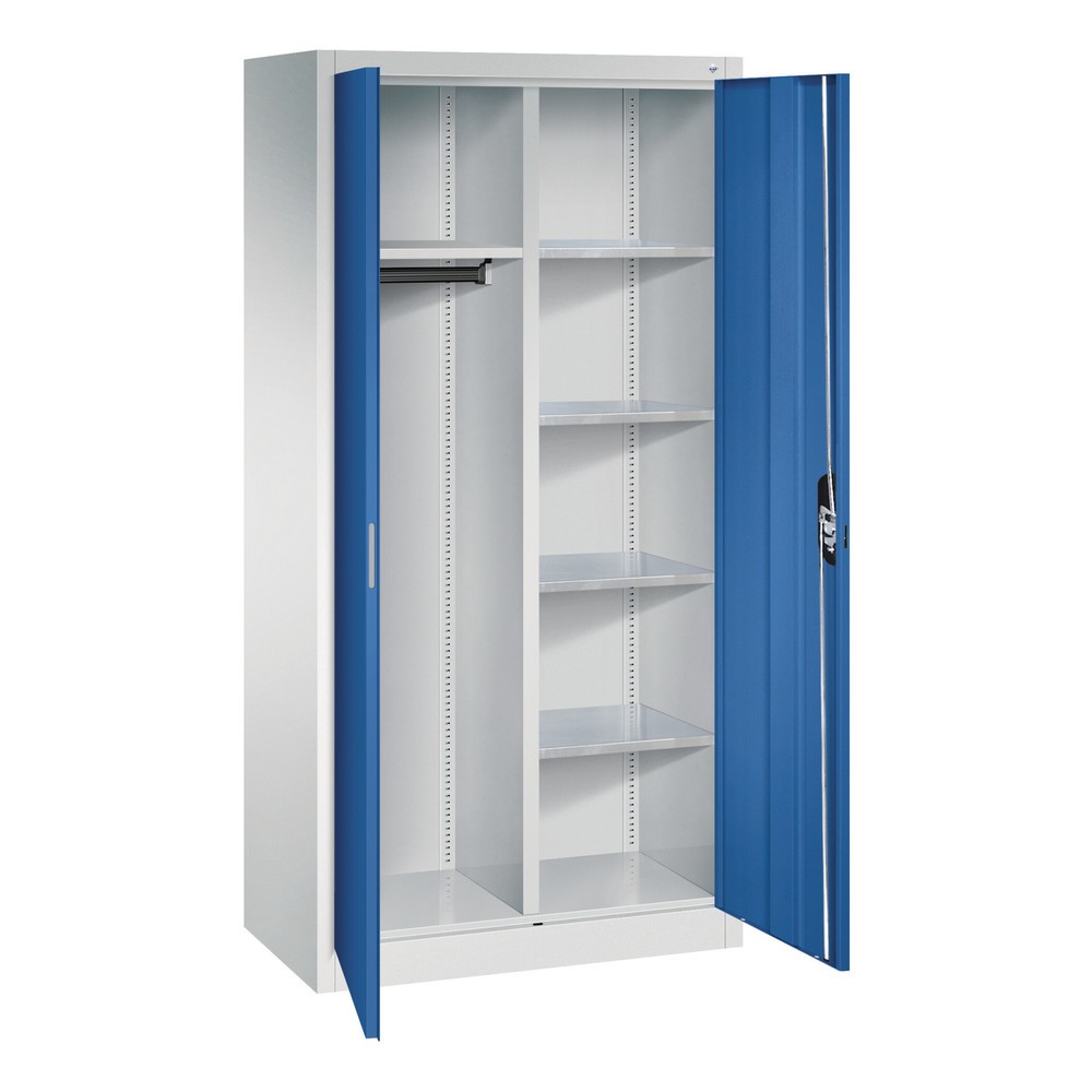 Productafbeelding nr. 2: Garderobekast C+P, 6 vakken + kledingstang, hxbxd 1.950 x 930 x 500 mm, lichtgrijs, robijnrood