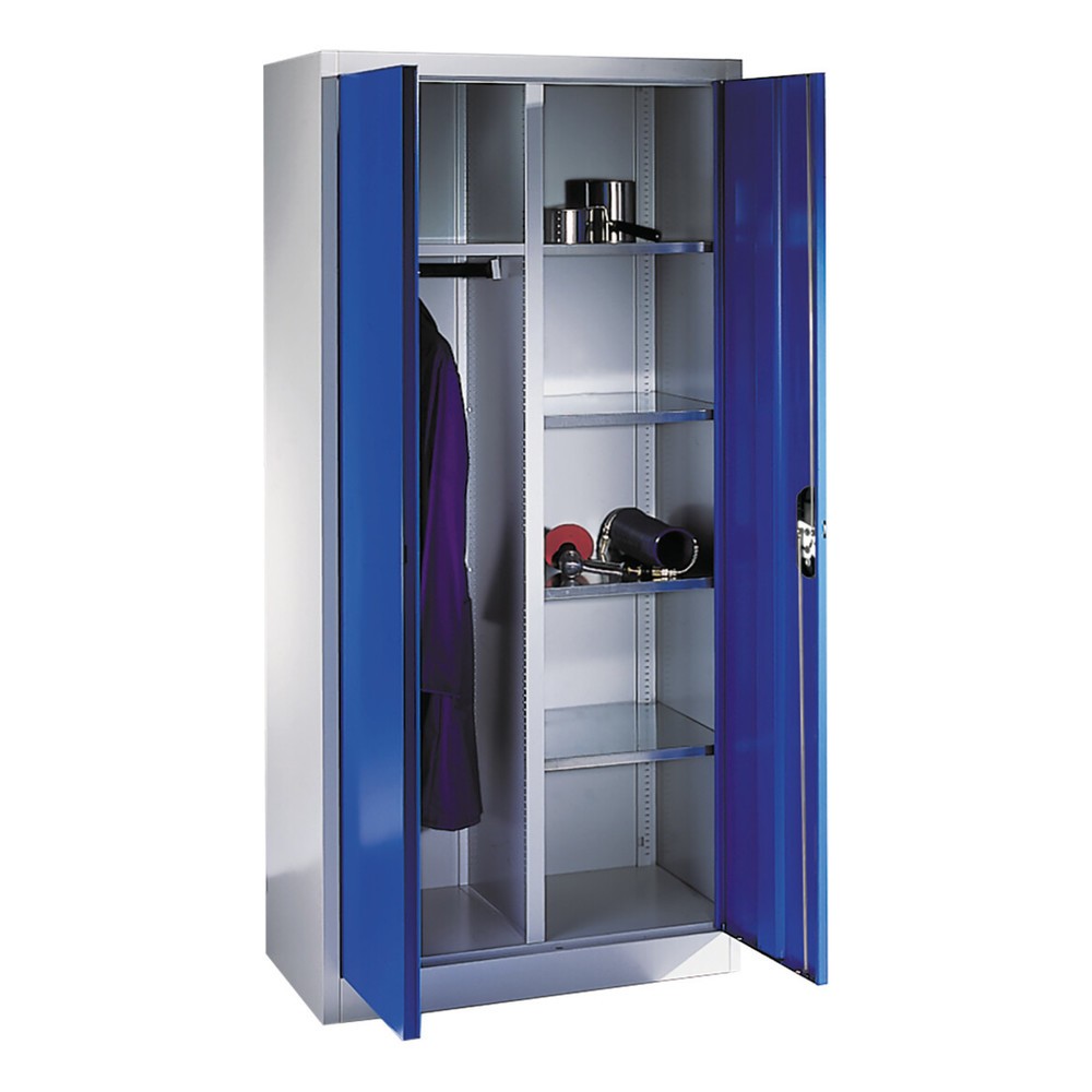 Productafbeelding nr. 3: Garderobekast C+P, 6 vakken + kledingstang, hxbxd 1.950 x 930 x 500 mm, lichtgrijs, robijnrood