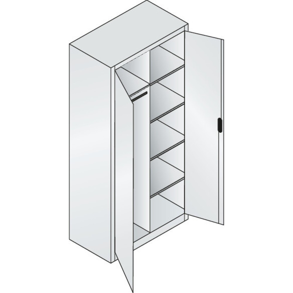 Productafbeelding nr. 2: Garderobekast C+P, 6 vakken + kledingstang, hxbxd 1.950 x 930 x 500 mm, lichtgrijs, antracietgrijs