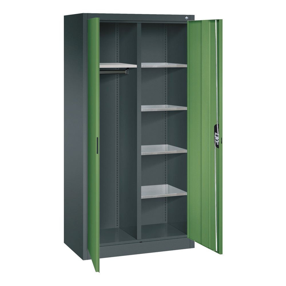 Productafbeelding nr. 3: Garderobekast C+P, 6 vakken + kledingstang, hxbxd 1.950 x 930 x 500 mm, antracietgrijs, zwartgrijs