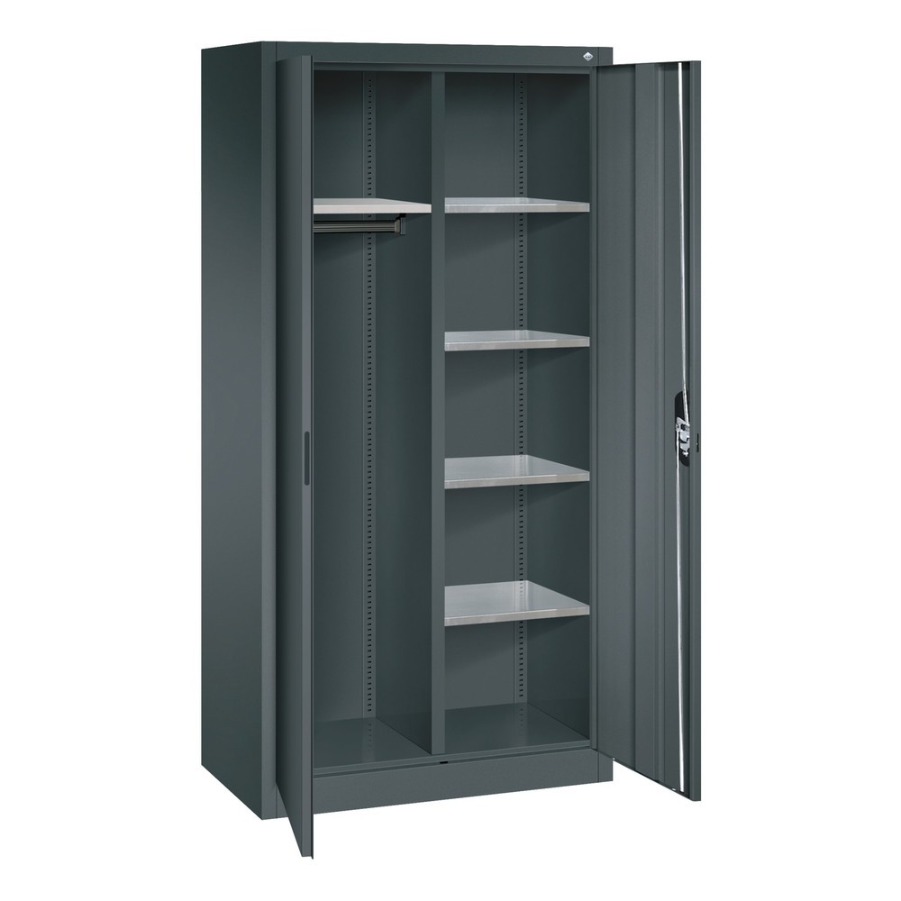 Productafbeelding nr. 4: Garderobekast C+P, 6 vakken + kledingstang, hxbxd 1.950 x 930 x 500 mm, antracietgrijs, antracietgrijs