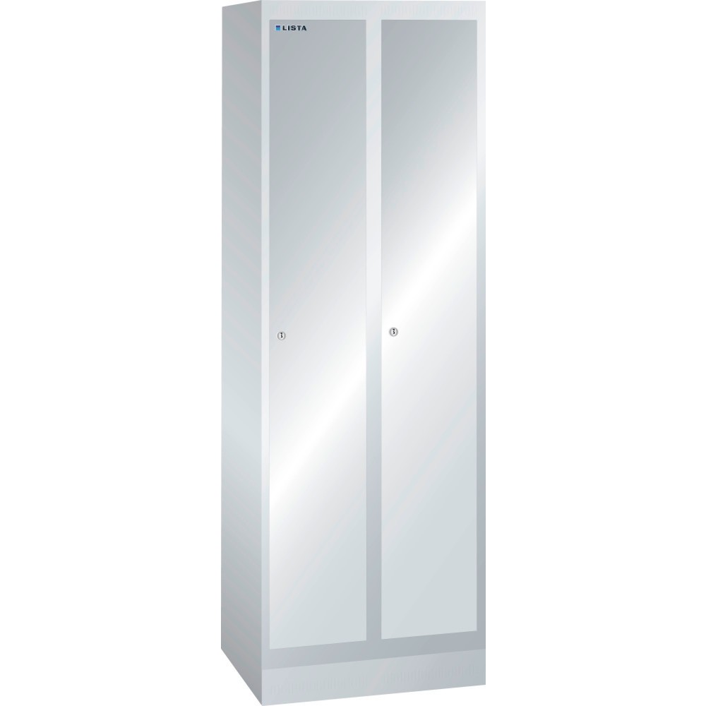 Product afbeelding: Garderobekast met geperforeerd paneel LISTA, (dxh) 500x1800 mm, met sokkel, 2 compartimenten, slot