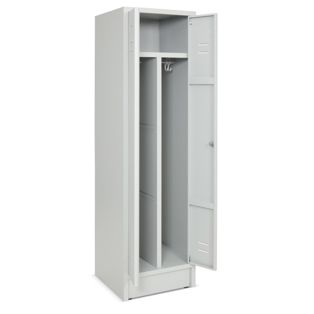 Productafbeelding nr. 2: Garderobekast met sokkel + draaivergrendeling, 2 compartimenten voor 1 persoon, hxbxd 1.800 x 500 x 500 mm