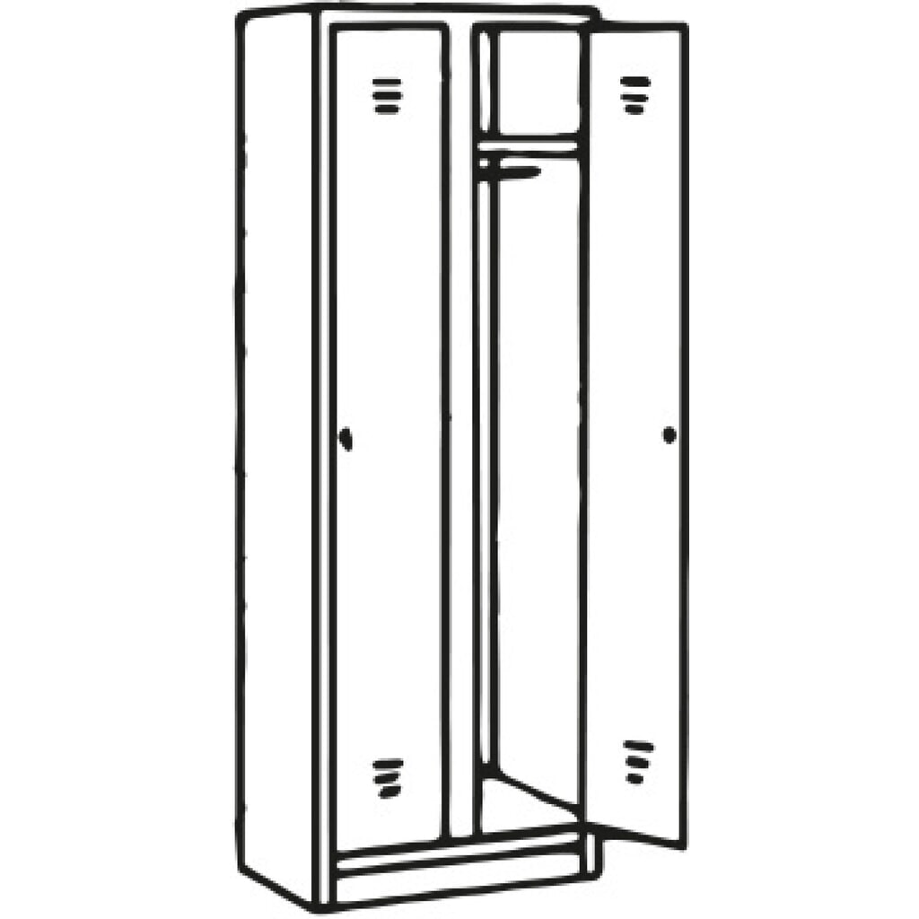 Garderobekast met zitbank HEMMDAL HG-SB-1, draaivergrendeling, 2 compartimenten, hxbxd 1800 x 600 x 500 mm, lichtgrijs Productafbeelding nr. 3: Garderobekast met zitbank HEMMDAL HG-SB-1, draaivergrendeling, 2 compartimenten, hxbxd 1800 x 600 x 500 mm, lichtgrijs