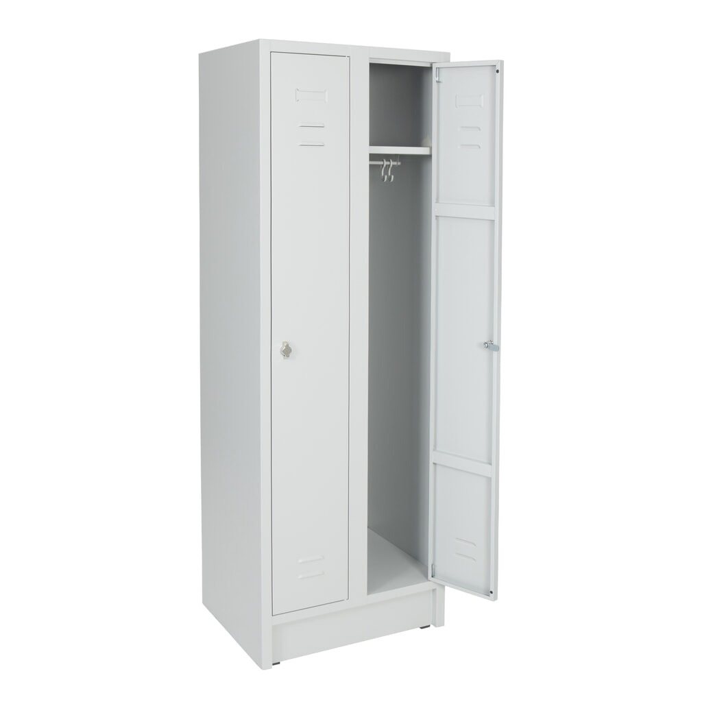 Productafbeelding nr. 1: Garderobekast met zitbank HEMMDAL HG-SB-1, draaivergrendeling, 2 compartimenten, hxbxd 1800 x 600 x 500 mm, lichtgrijs