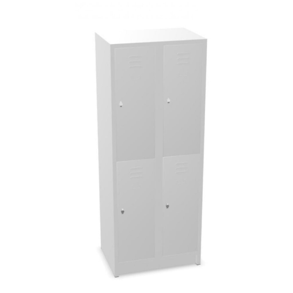 Productafbeelding nr. 1: Garderobekast met zitbank HEMMDAL HG-SB-2, draaivergrendeling, met 2 etages, 4 vakken, hxbxd 1800 x 600 x 500 mm, lichtgrijs