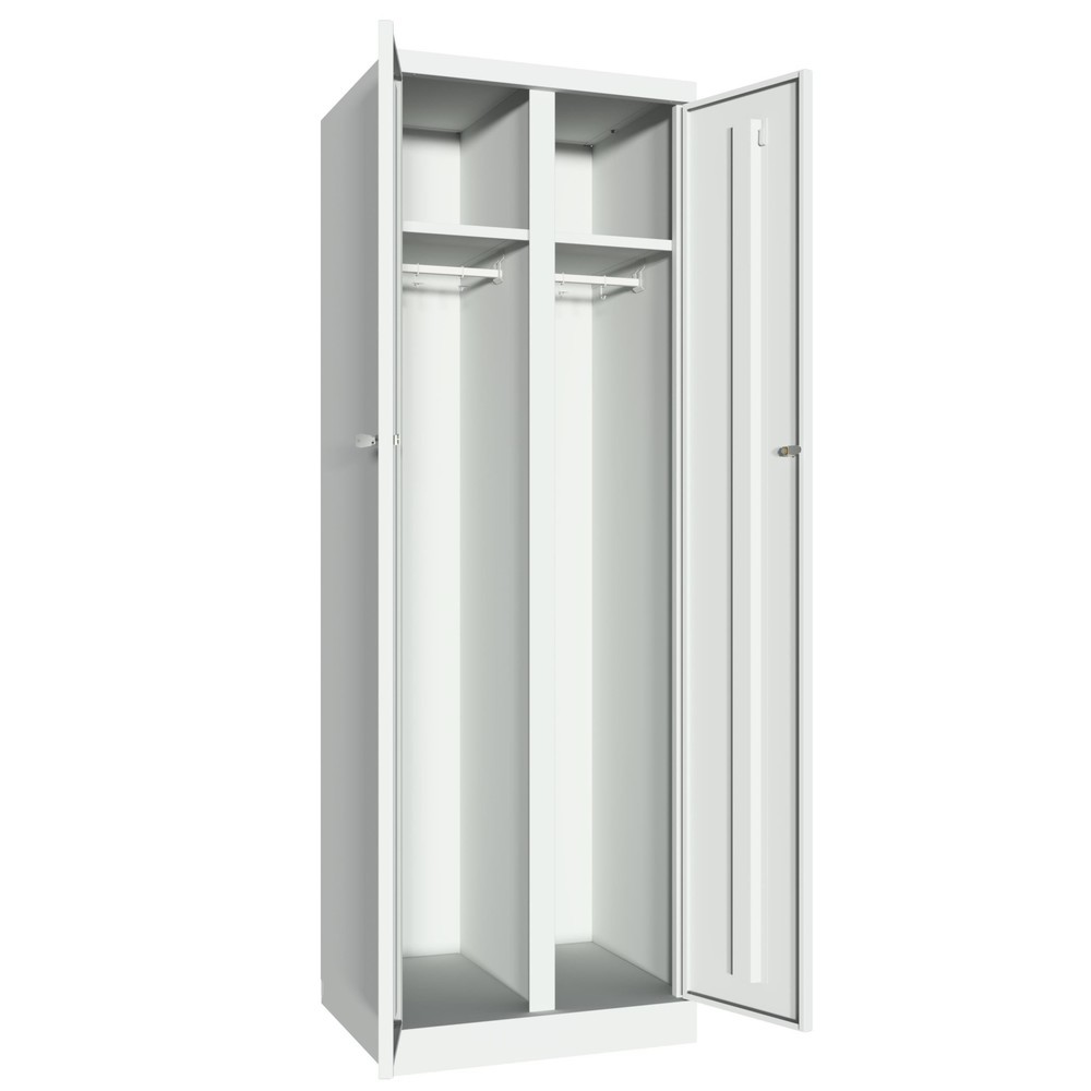 Productafbeelding nr. 3: Garderobekast PAVOY met openslaande deuren, hxbxd 1.800 x 600 x 500, afzonderlijk vergrendelbaar, lichtgrijs, lichtgrijs