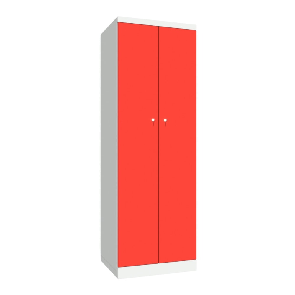 Productafbeelding nr. 1: Garderobekast PAVOY met openslaande deuren, hxbxd 1.800 x 600 x 500, afzonderlijk vergrendelbaar, vuurrood, lichtgrijs