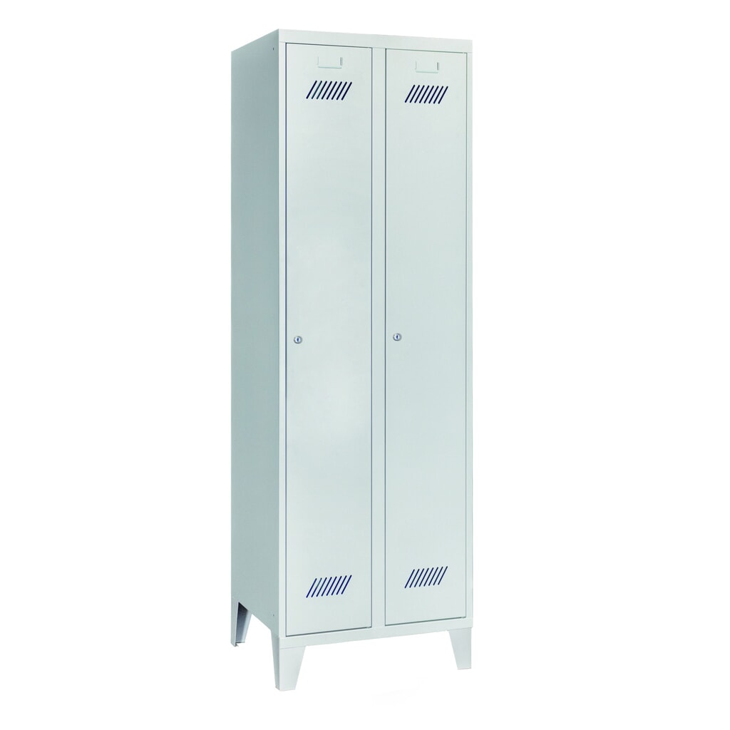 Garderobekast PAVOY met poten + cilinderslot, met 2 compartimenten, hxbxd 1.850 x 630 x 500 mm, lichtgrijs, lichtgrijs Product afbeelding: Garderobekast PAVOY met poten + cilinderslot, met 2 compartimenten, hxbxd 1.850 x 630 x 500 mm, lichtgrijs, lichtgrijs