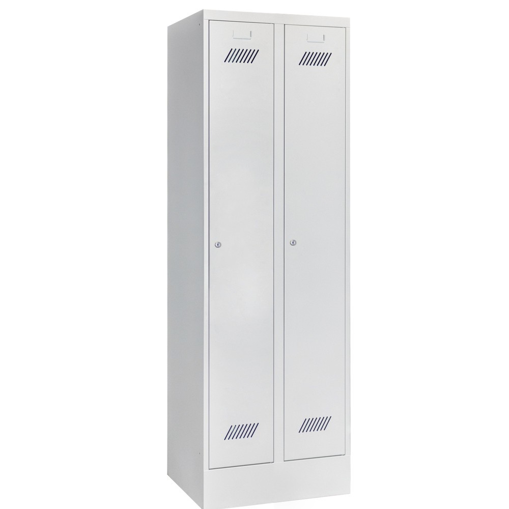 Productafbeelding nr. 2: Garderobekast PAVOY met sokkel + cilinderslot, met 2 compartimenten, hxbxd 1.850 x 630 x 500 mm, lichtgrijs, lichtgrijs