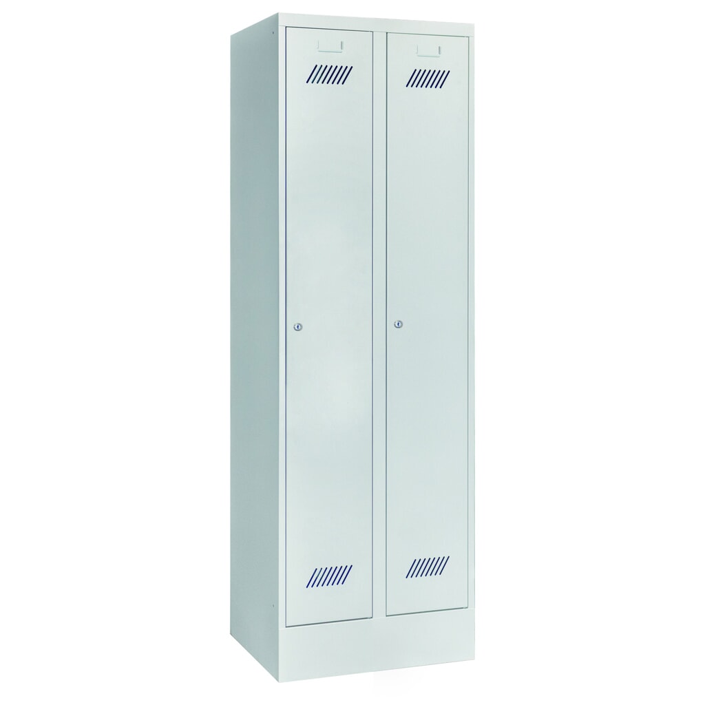 Garderobekast PAVOY met sokkel + cilinderslot, met 2 compartimenten, hxbxd 1.850 x 630 x 500 mm, lichtgrijs, lichtgrijs Product afbeelding: Garderobekast PAVOY met sokkel + cilinderslot, met 2 compartimenten, hxbxd 1.850 x 630 x 500 mm, lichtgrijs, lichtgrijs