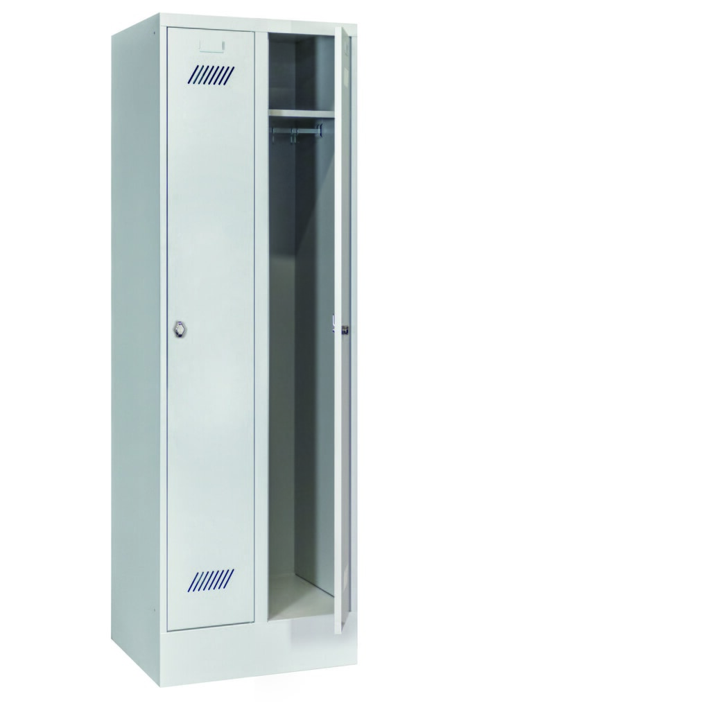 Garderobekast PAVOY met sokkel + draaivergrendeling, 2 compartimenten, hxbxd 1.850 x 630 x 500 mm, lichtgrijs, lichtgrijs Productafbeelding nr. 3: Garderobekast PAVOY met sokkel + draaivergrendeling, 2 compartimenten, hxbxd 1.850 x 630 x 500 mm, lichtgrijs, lichtgrijs