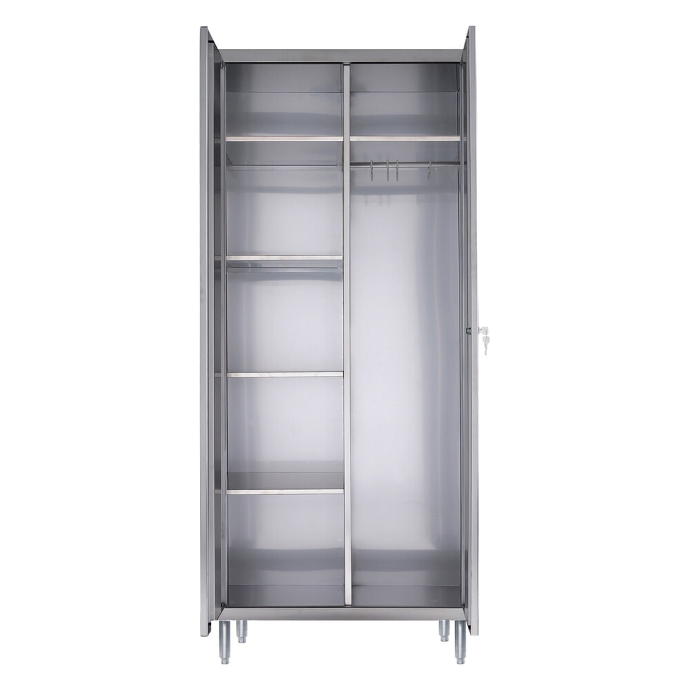 Productafbeelding nr. 2: Garderobekast van roestvrij staal, met 2 vleugels, hxbxd 1.850 x 800 x 500 mm, met poten