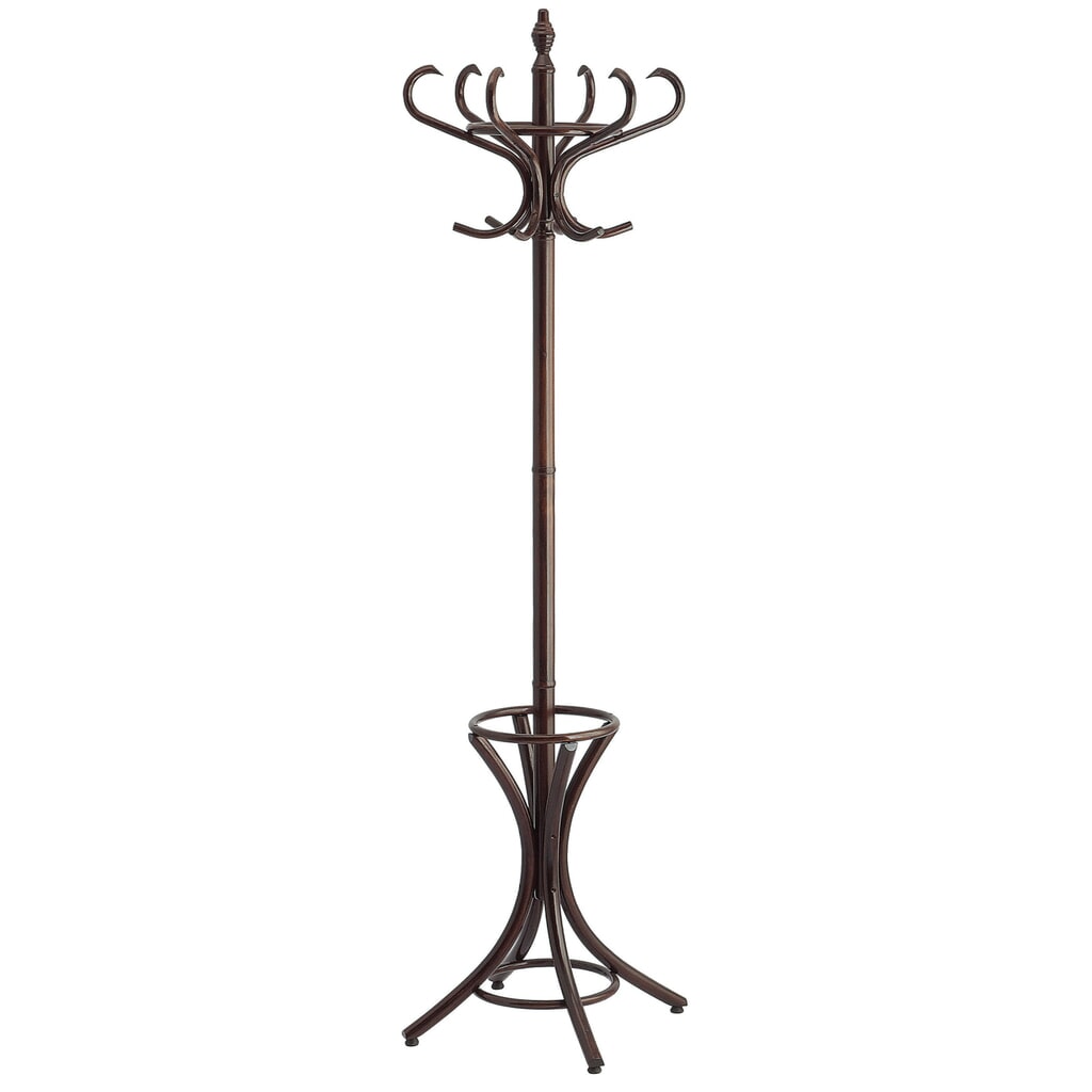 Product afbeelding: Garderobestandaard Bistro, vrijstaand, van hout, 12 haken, bruin