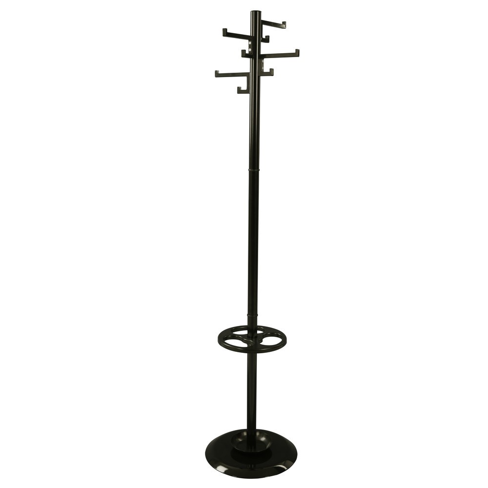Product afbeelding: Garderobestandaard Porcelain, vrijstaand, 4 dubbele haken, zwart
