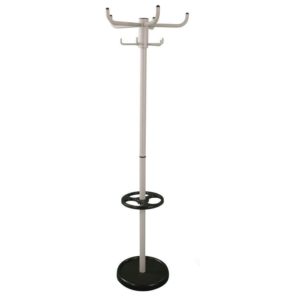 Product afbeelding: Garderobestandaard, vrijstaand, 10 haken, met parapluhouder, grijs, zwart