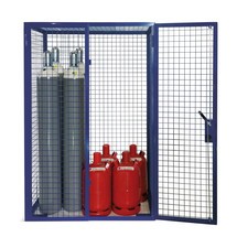 Gasflessenkast, gazen wanden, dubbele vleugeldeur