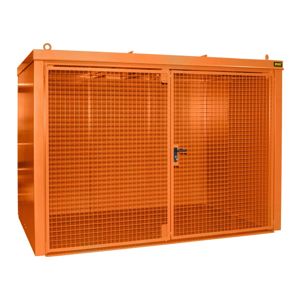 Product afbeelding: Gasflescontainer voor max. 60 flessen, brandbestendig, geeloranje
