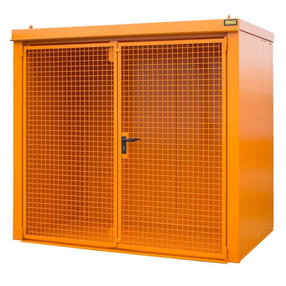 Product afbeelding: Gasflescontainer voor max. 45 flessen, brandbestendig, geeloranje