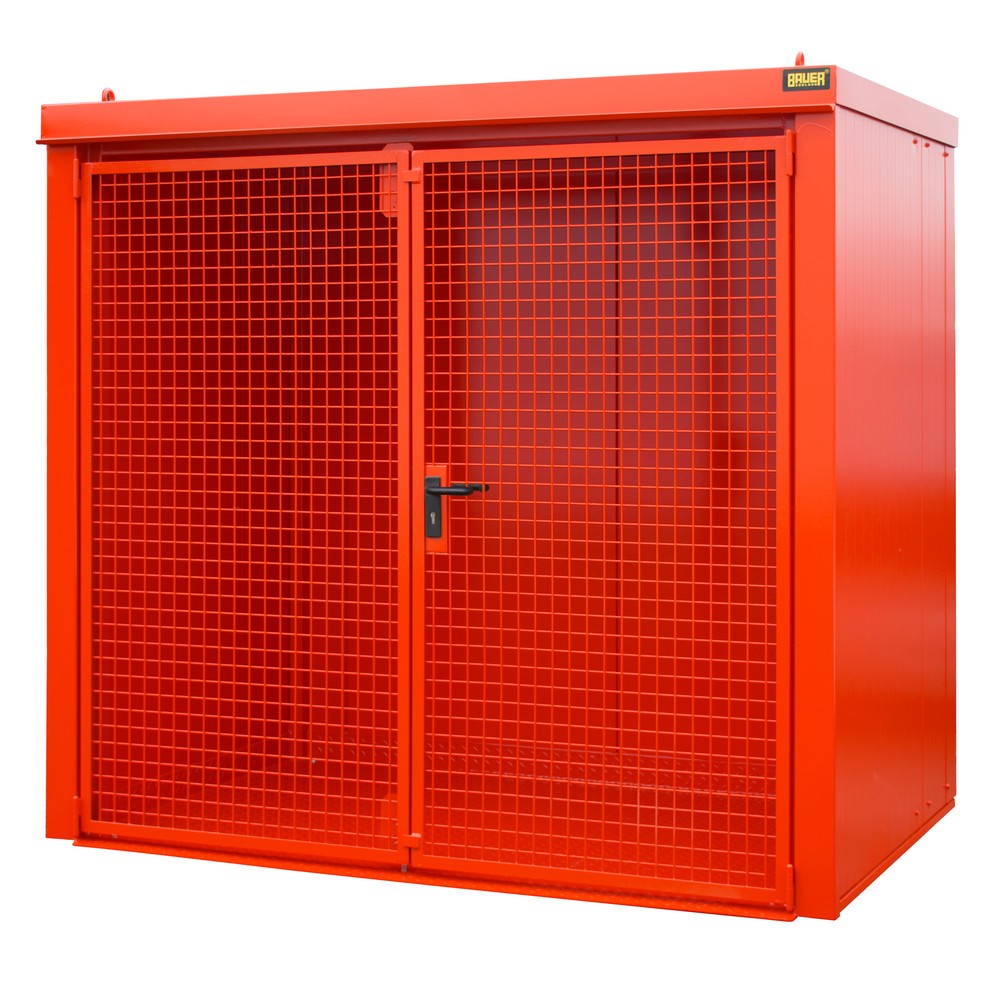 Product afbeelding: Gasflescontainer voor max. 45 flessen, brandbestendig, vuurrood