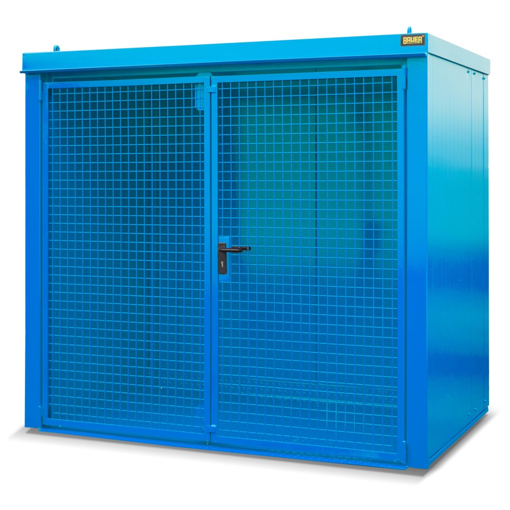 Product afbeelding: Gasflescontainer voor max. 45 flessen, brandbestendig, lichtblauw